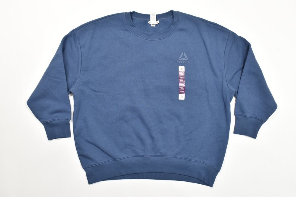 Reebok Women's Oversized Fleece Crewneck Sweatshirt Blue XXL NWT